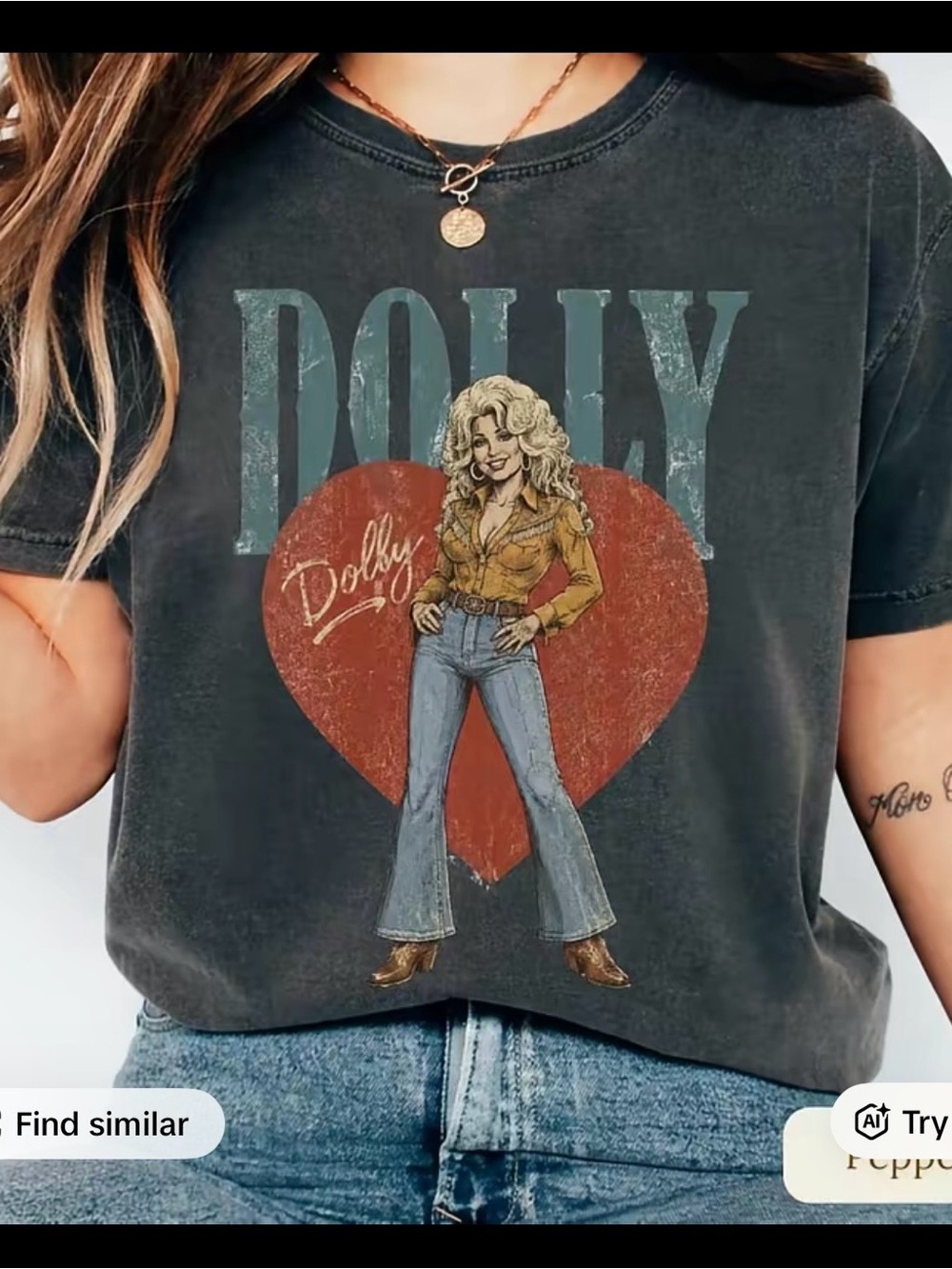 Comfort Colors Dolly Parton Memorial Shirt,pepper grey, unisex size M, BNWT